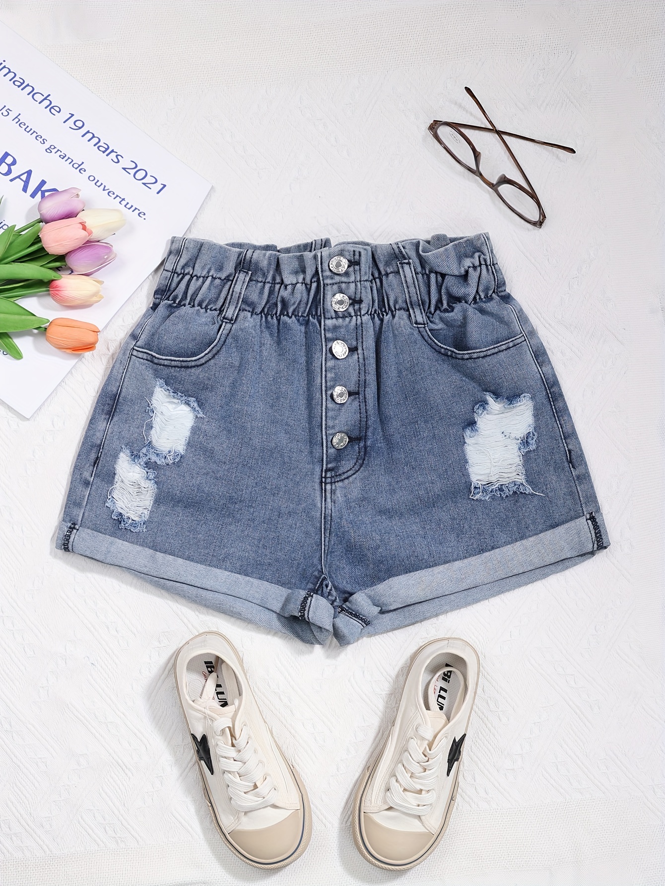 shorts casuales mujer detalles botón dobladillo Temu Ecuador