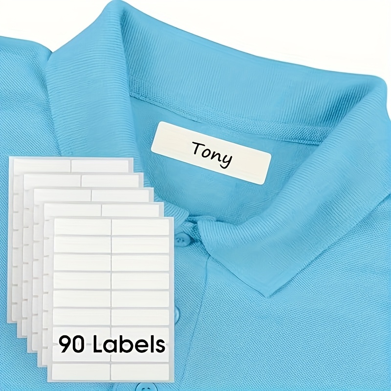 

Gdgdsy 90pcs Clothing Labels Self-stick No-iron, Washer & Dryer Safe, Waterproof & Self-stick, Handwritten Name Labels For Bags, Bottles, Camp, Organizing, 5 Sheets