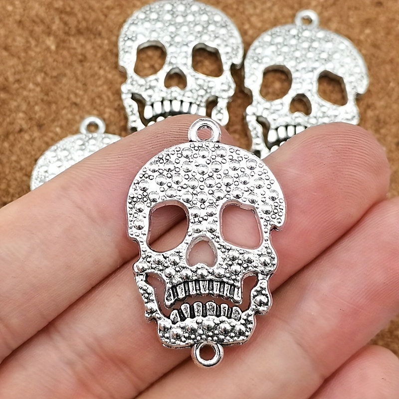 

22x34mm Antique Silvery Head Charm Connector Charm Pendant Halloween Decoration Accessories Diy Handmade Earrings Bracelets Necklaces Accessories Bags Keychain Pendants Handmade Ornaments Accessories