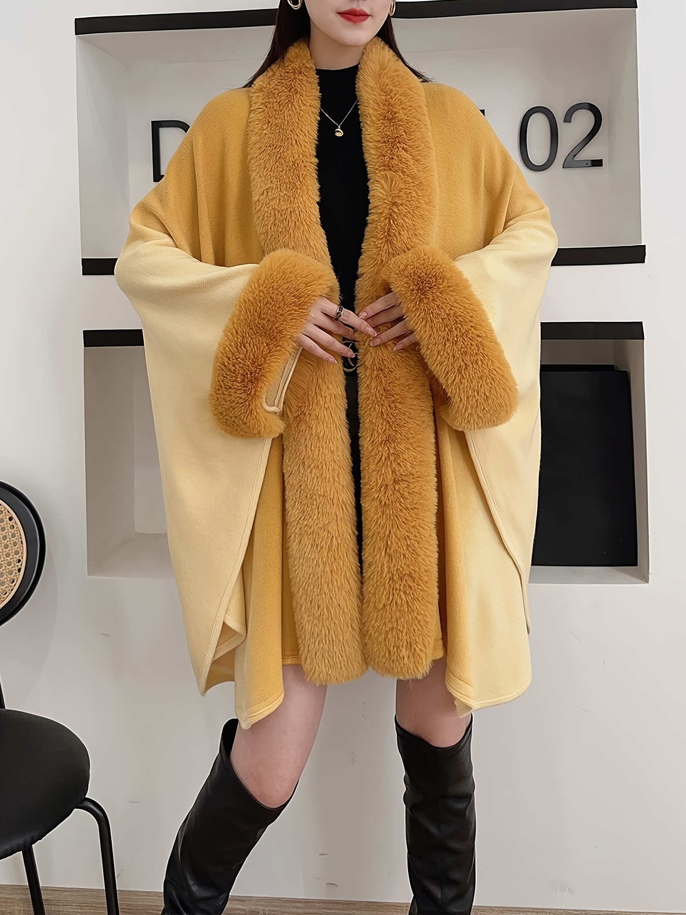 women cape coat sold on Temu United States