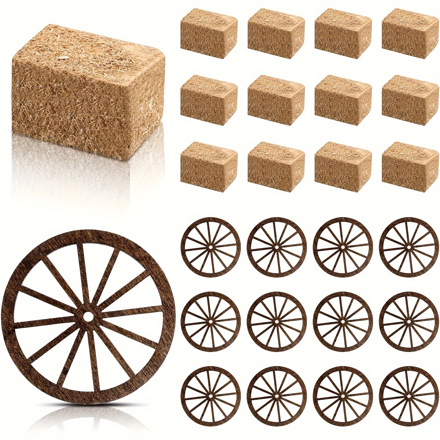 

8-piece Western Cowboy Party Decor Set - Vintage Table Centerpieces With Mini Horseshoes, Cowboy Hats & Wagon Wheels - Perfect For Birthday, Wedding & Rodeo Themed Events