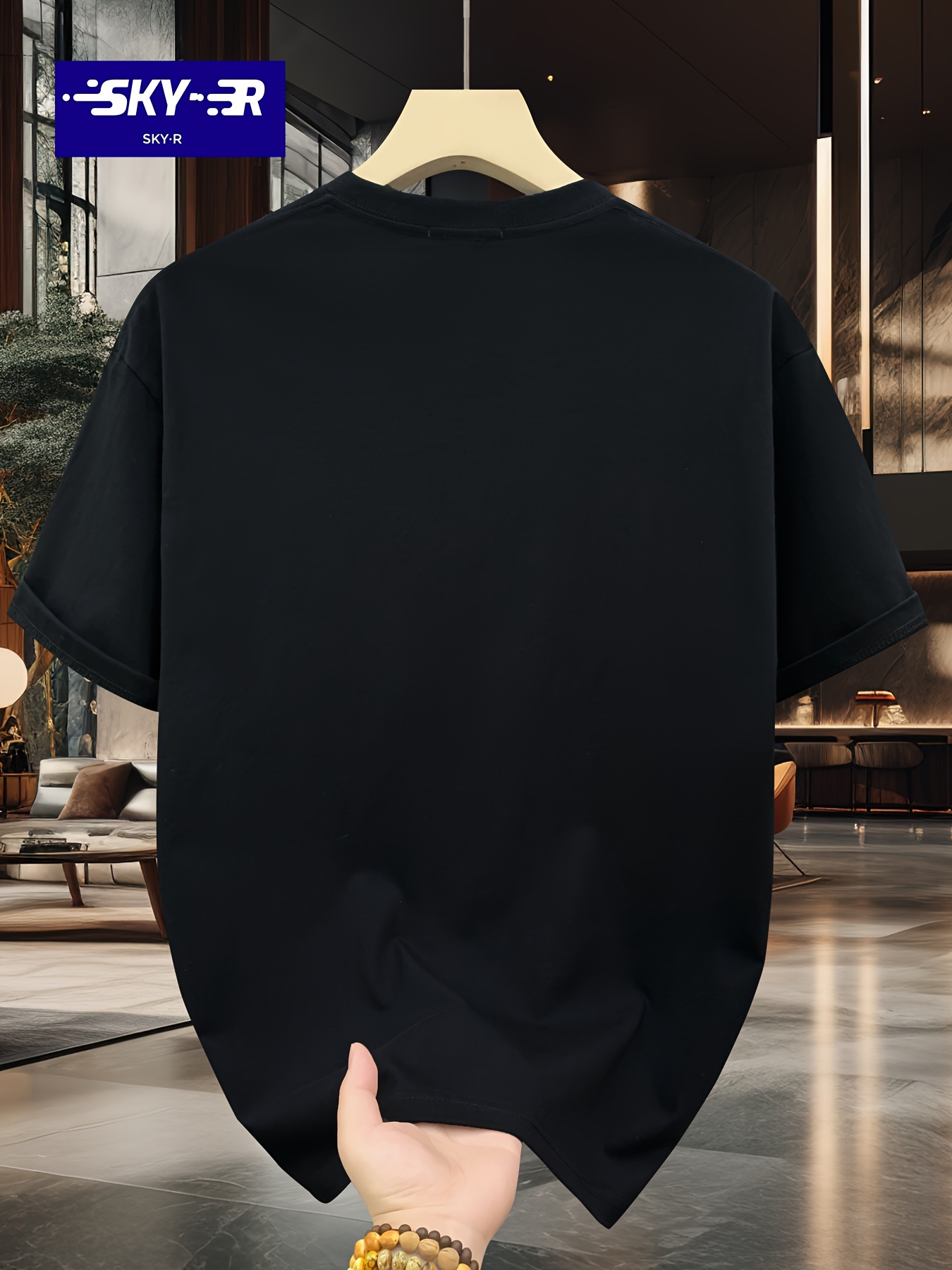 SKY?R Brand Cartoon Print Casual Summer Crew Neck Short Sleeve Drop Shoulder Loose Fit Cotton T-Shirt