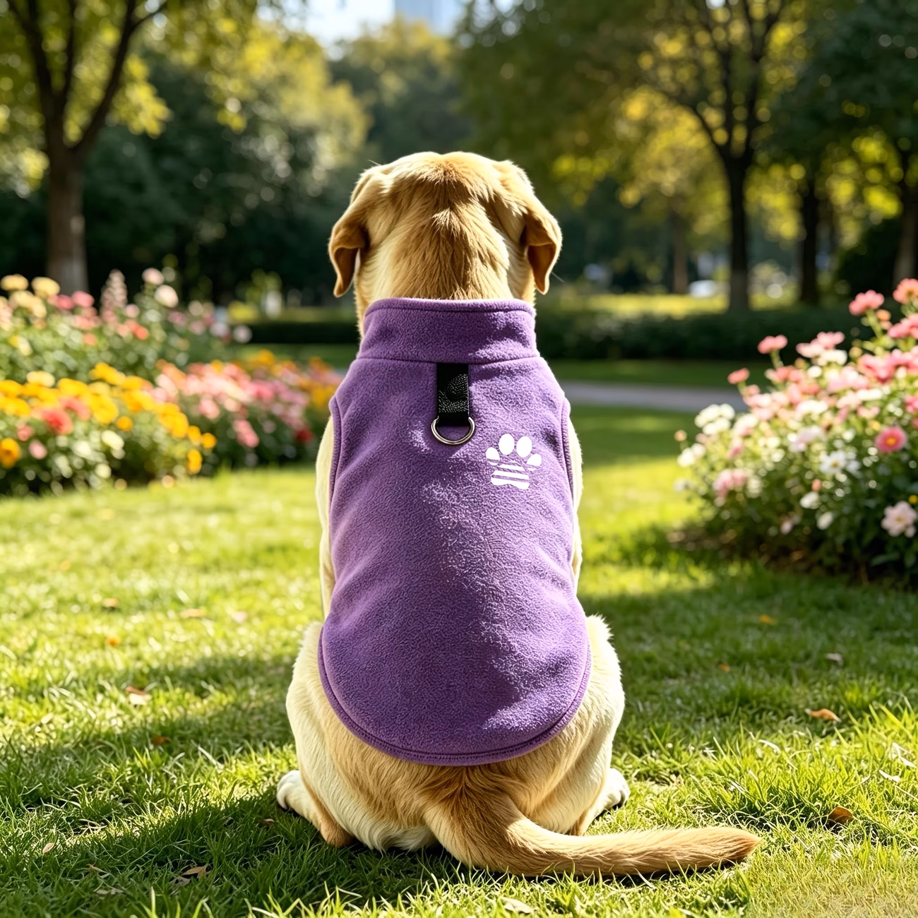 dog winter sleeveless coat pet vest with metal d ring for leash attachment soft warm pet walking outfit for medium large breed dogs labrador Product details 3