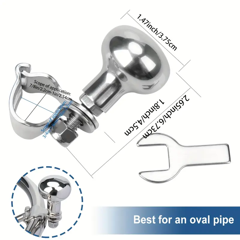 Manopola Volante In Acciaio Inox - Sfera Universale Per Yacht E Auto - Foto 2