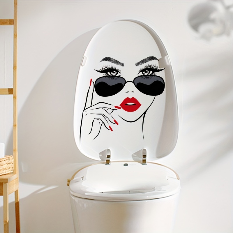 1pc, Eyelash Red Lips Wall Sticker For Bedroom Living Room Sofa Background Decoration Vinyl Wall Decal