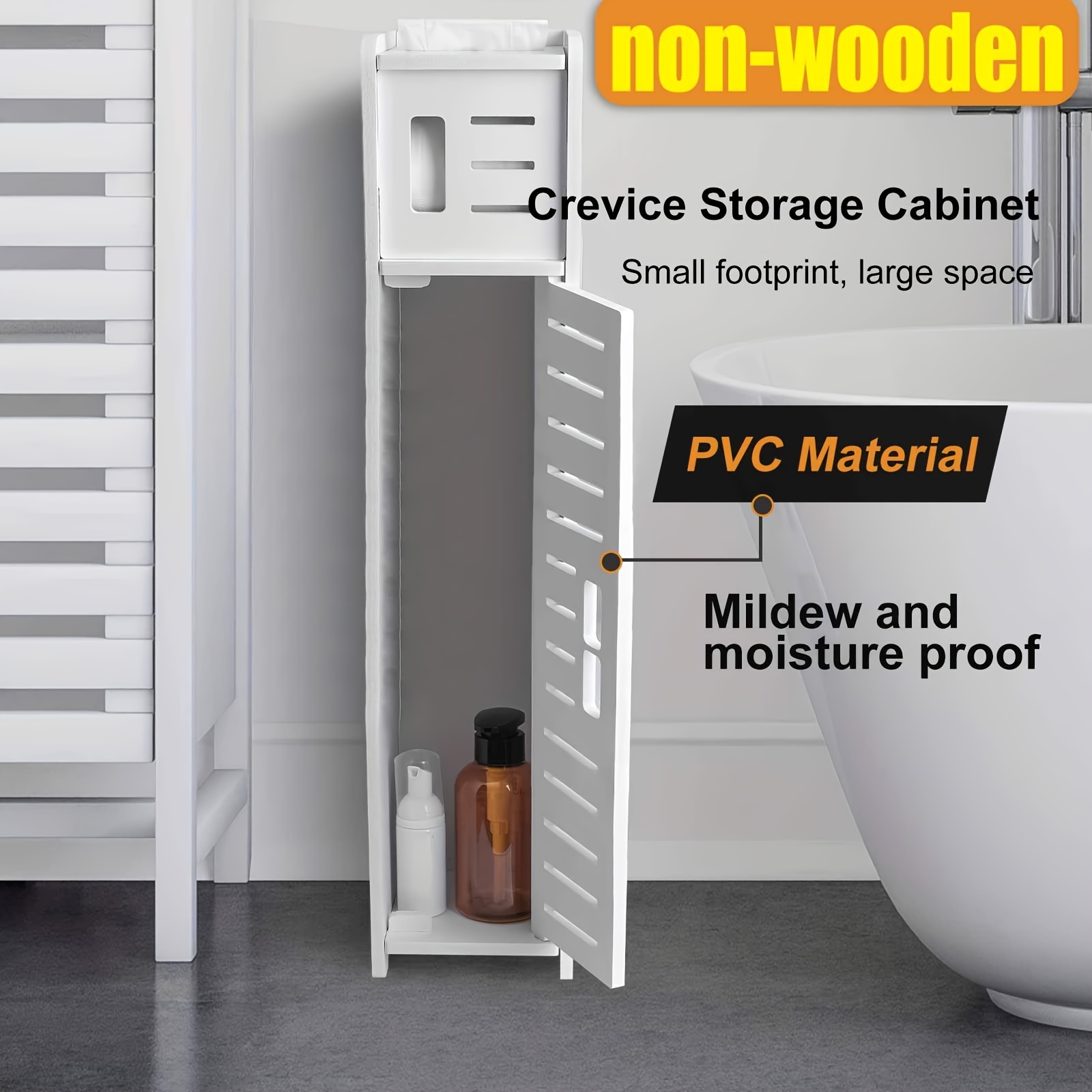 

1pc Small Toilet Paper Holder Storage Cabinet For Bathroom, Study And Living Room, Top Draw, Height 59cm