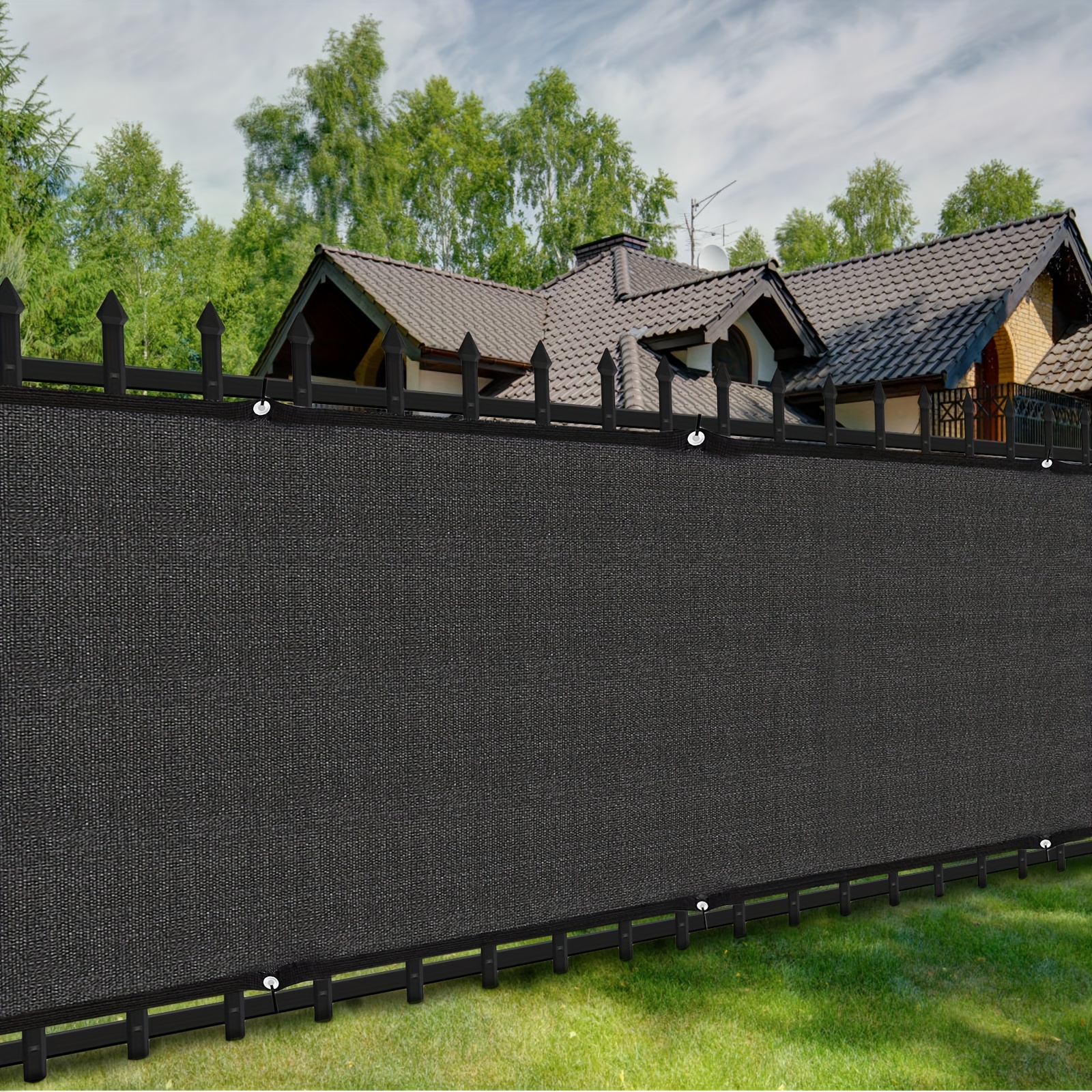 

1pc Privacy Screen Fence Mesh Windscreen For Backyard Deck Patio Balcony, Heavy-duty Vinyl With Brass Grommets, 90% Uv Blockage & Zip Ties Included, Outdoor Fencing Cover