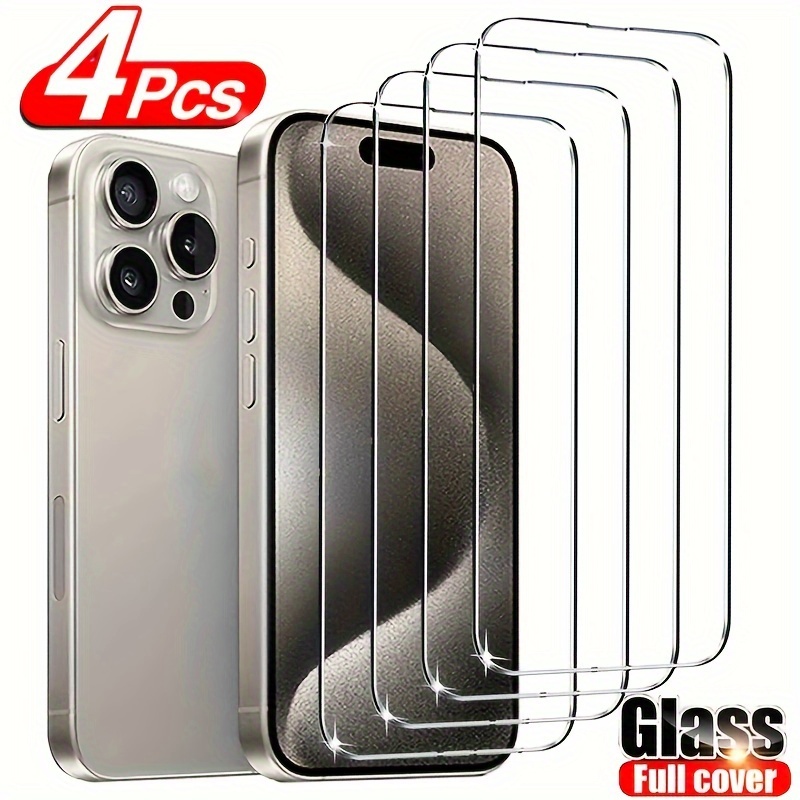 

4pcs Hd Tempered Glass Screen Protection For Iphone 11 12 13 14 15 Pro Max 14 15 Plus Protective Glass Film