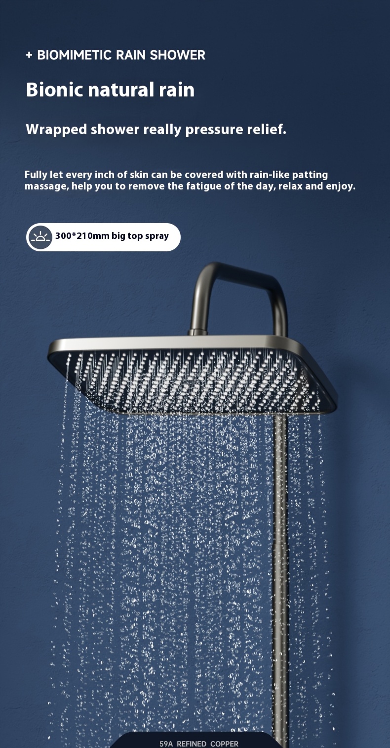 1 Zestaw Thermostatic Shower System w kolorze Gun Gray z 30,48 cm głowicą deszczu, ręczną wodą, regulowaną wysokością, montażem na ścianie i spryskiwaczem do bidetu - Trwały, izolowany cieplnie, odporny na zgniecenia, nowoczesny element łazienkowy, nowoczesny element łazienkowy|Zakończenie w kolorze Gun Gray|Regulowana wysokość, system wodoodporny