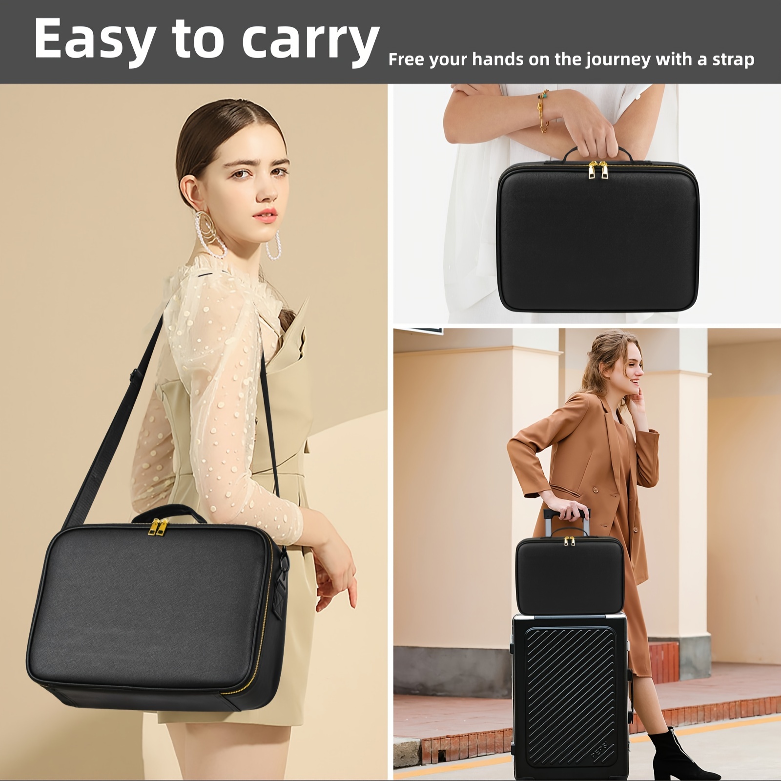 Estuche *aquillaje y Belleza con Iluminación LED para Mujeres  Organizador Profesional de Cosméticos Viaje por TSA Gran