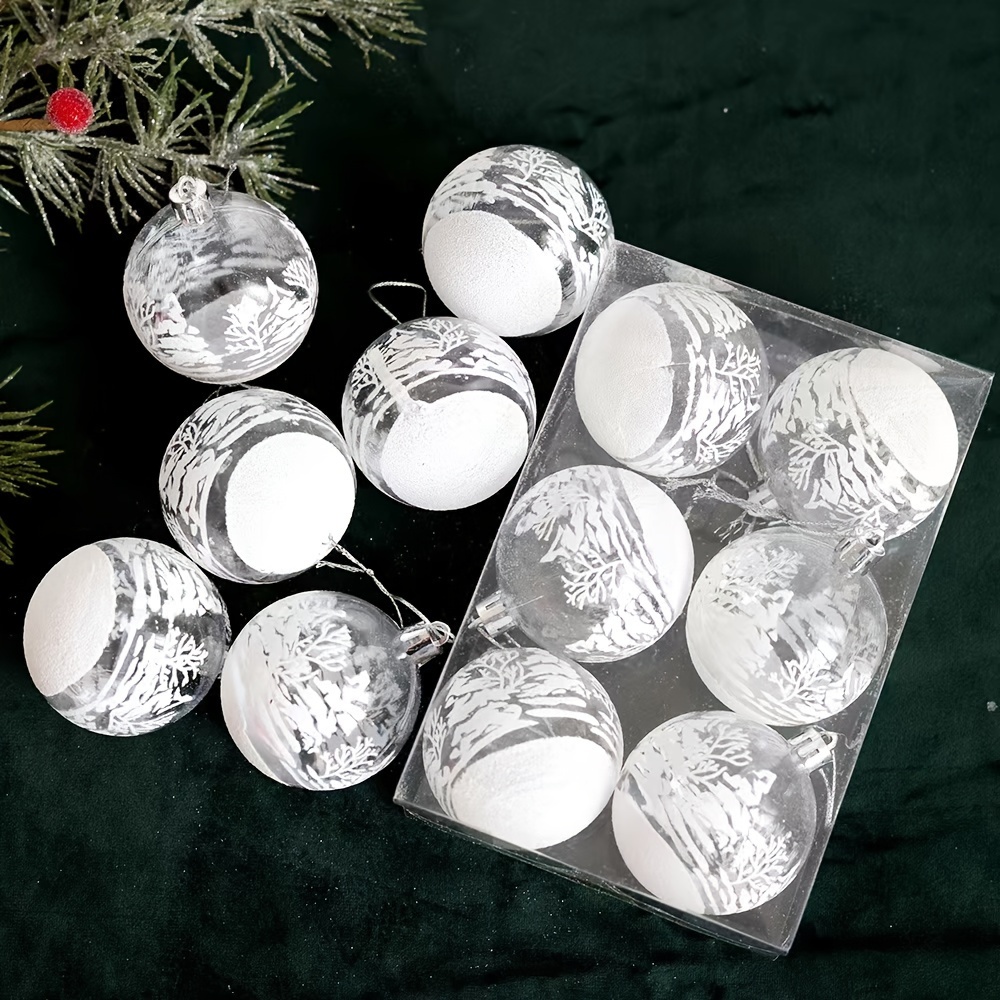 

Brand New 6cm Christmas Ball White Transparent Christmas Ball Colored Ball Christmas Tree Decoration Ball Christmas Decoration Window Decoration