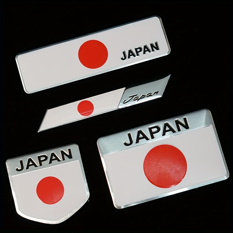 TEMU 4pcs/set Car Emblem, Japan Flag Japan Logo Aluminum Alloy Car Sticker Car Logo Modification Car Sign Nameplate Car Emblem Car Sticker Body
