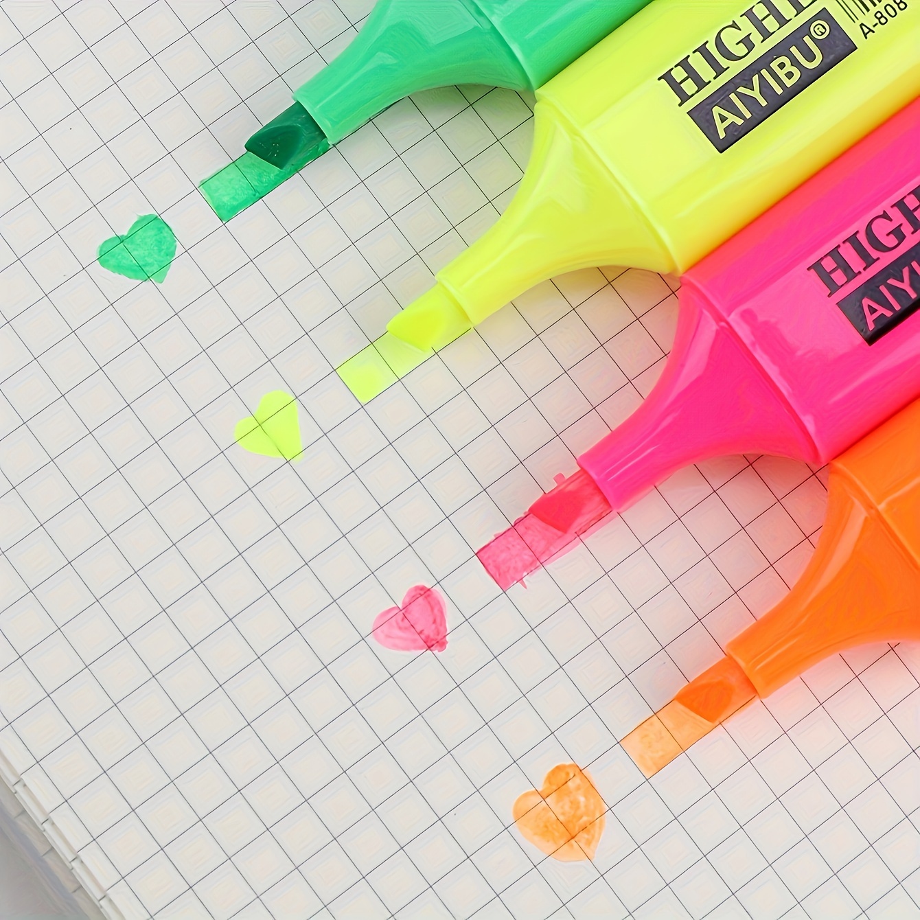 TEMU Multifunctional Highlighter Markers Colorful Markers 4 Color Set Large Capacity Colorful Hand