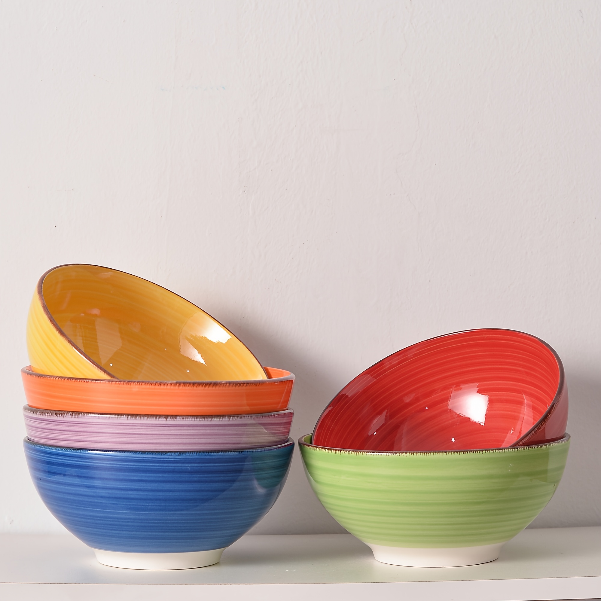 TEMU 6pcs Unbreakable Cereal Bowls Set, 26 Oz Bowls Set, Microwave & Dishwasher Safe Bowls For Kitchen, Reusable Bowls For Soup, Salad And Snack,