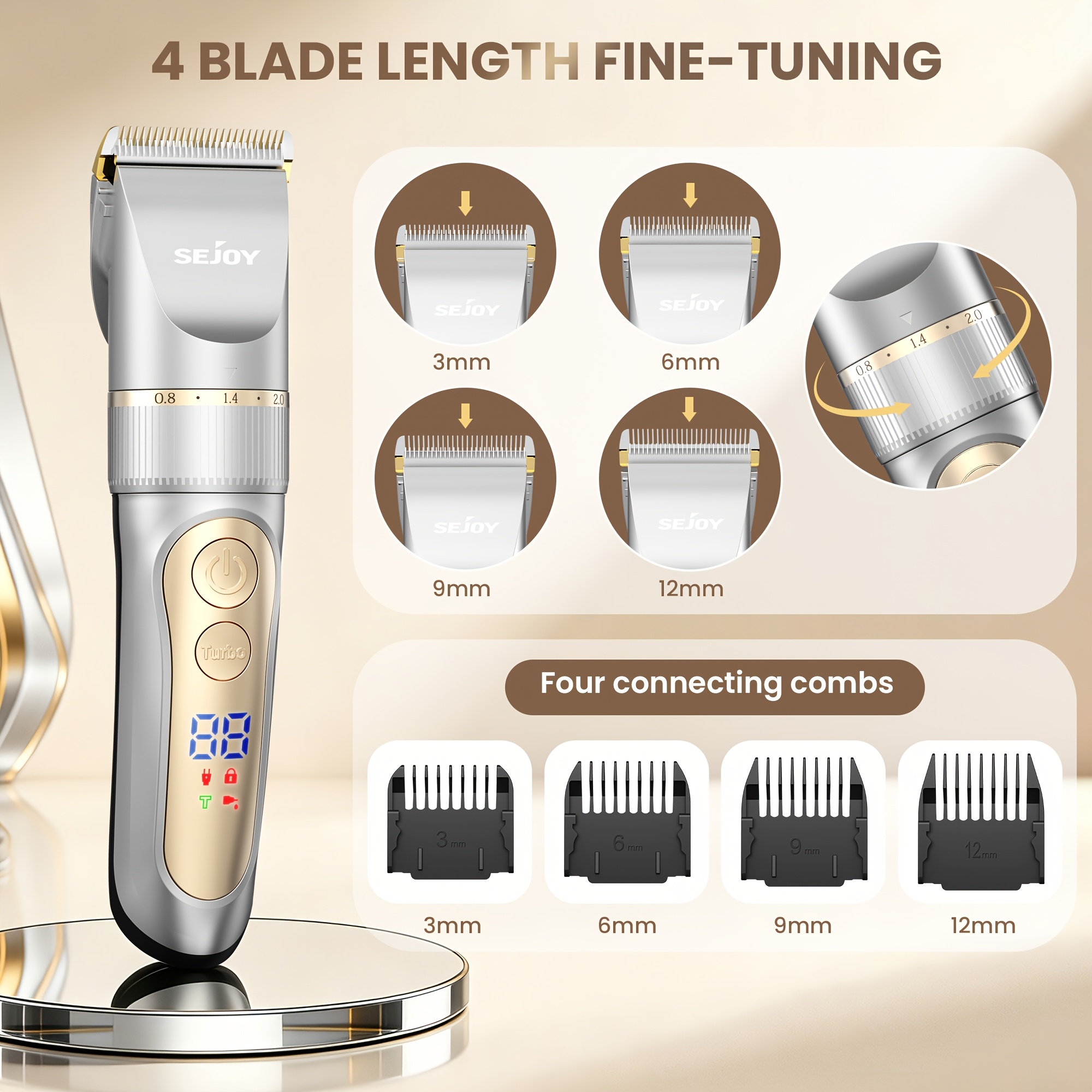 Image of Professional Electric Hair Clippers Trimmer, - Hair Trimmer Shaving Beard Cutting Cordless Cutting Machine, Cordless Precision Trimmer, , Family Or Pets
