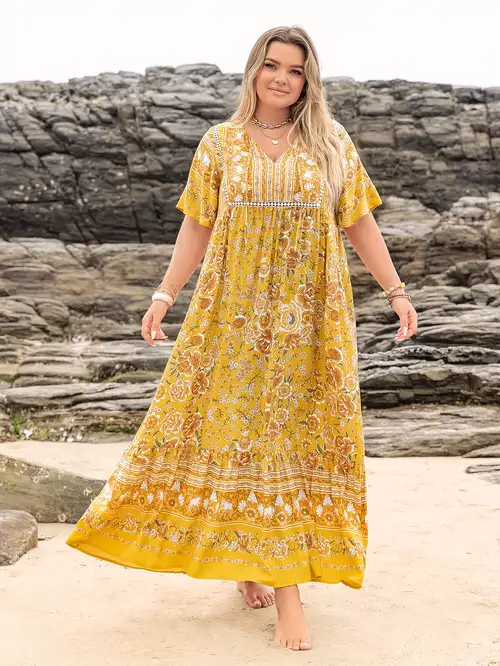 Bohemian Dress Vintage Print A Line High Waisted Dress Boho Dresses Plus Size Sold On Temu Bohemian Dress Vintage Print A Line High Waisted Dress Boho Dresses Plus Size Sold On Temu
