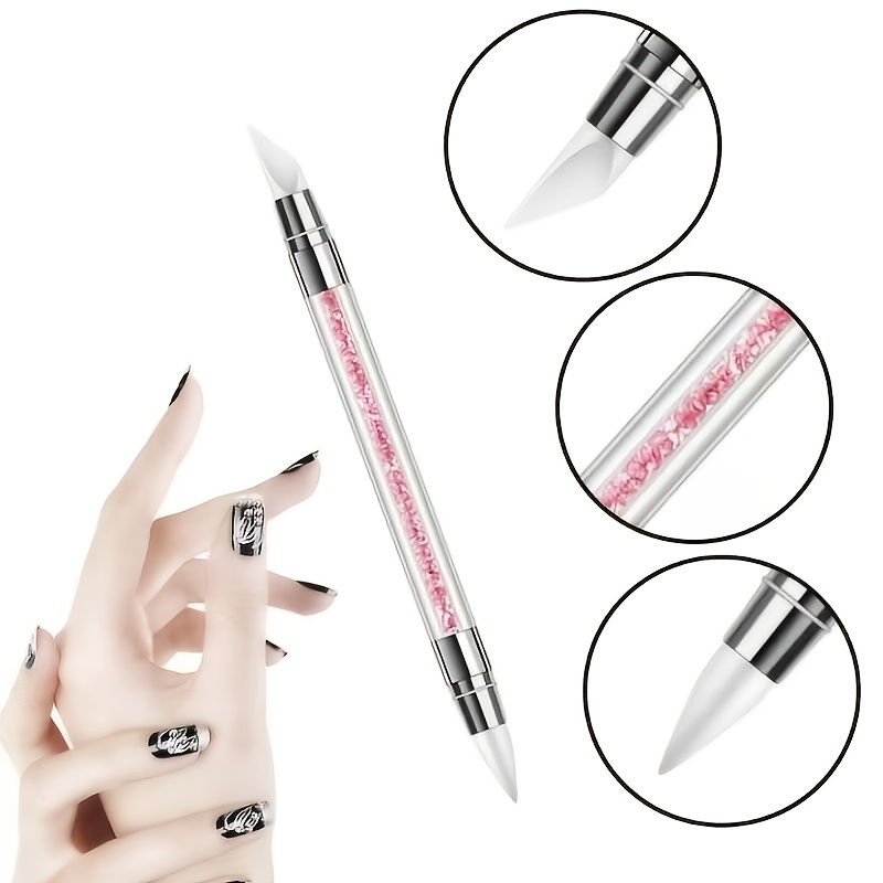 2 Nail Art Brushes for 3D Carving & Glitter Painting