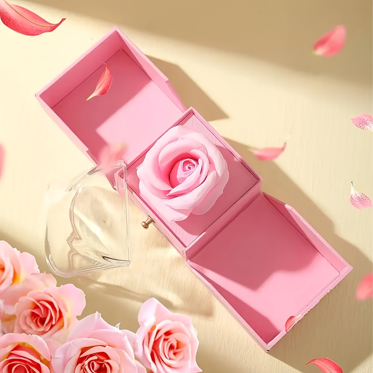 Eternal Rose Flower Gift Box with Stylish Necklace