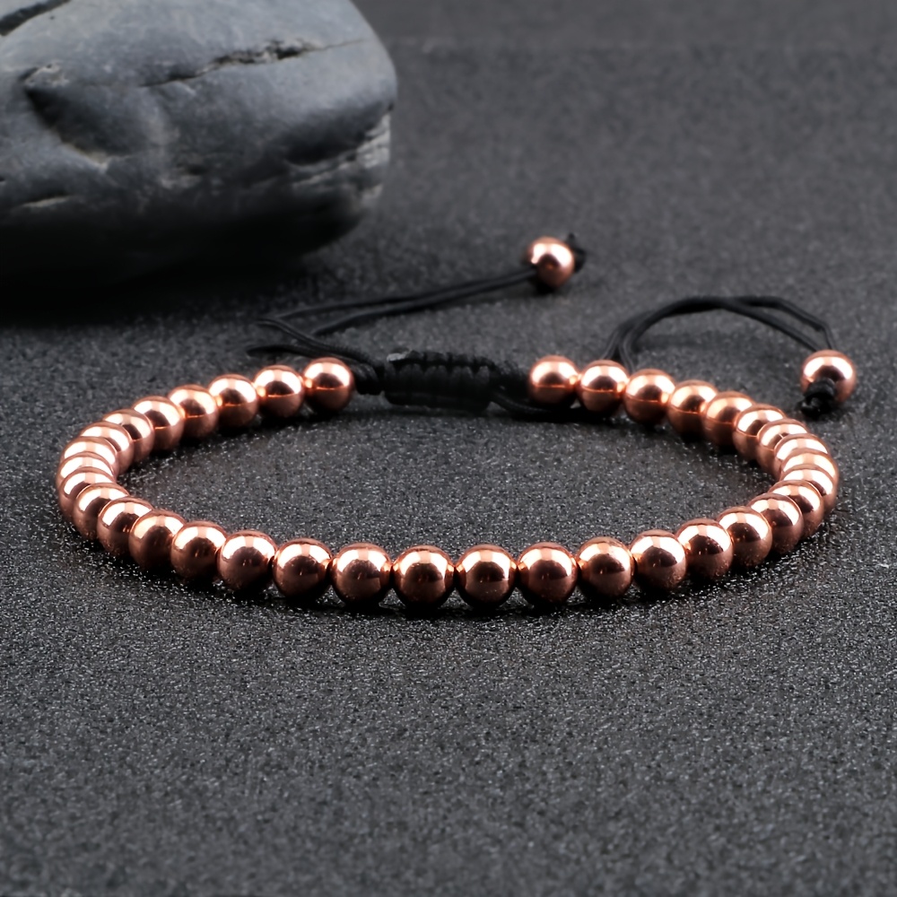 

Vintage Copper Bead Bracelet, Handmade & , Unisex Daily & Music Festival Accessory, All-