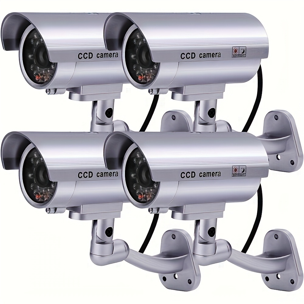 Cámara de seguridad falsa, cámaras falsas, cámaras de vigilancia falsas,  cámara CCTV de seguridad con LED simulados realistas para uso en exteriores  e