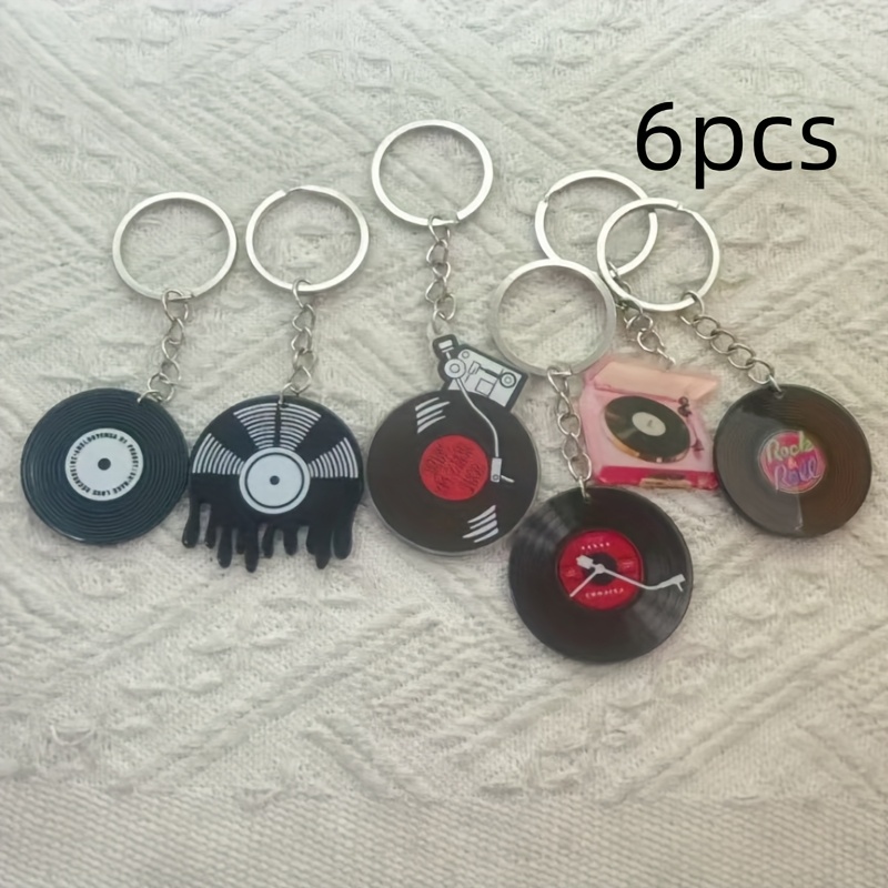 TEMU Set da 6 pezzi, regalo portachiavi per feste con console di gioco , decorazione per auto 2D piatta in acrilico, decorazione per la casa,
