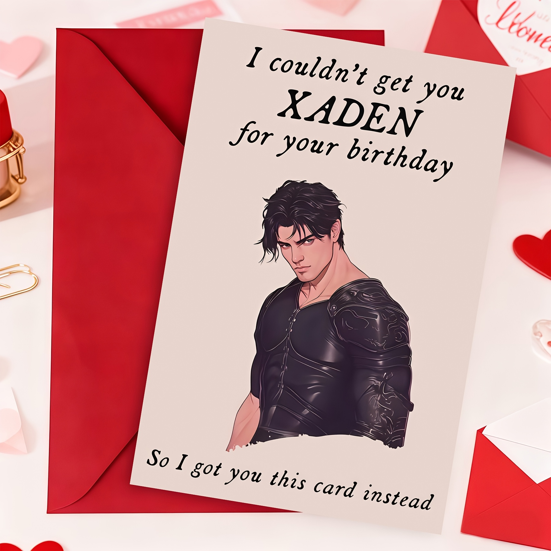 TEMU 1set Bookish Fourth Wing Birthday Card "i Couldn't Xaden" Fan Art Design Humorous " Got You This Card " Birthday Greeting Card
