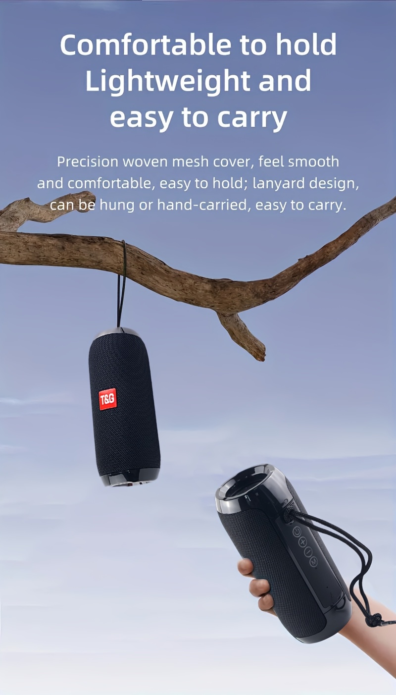 tg117 portable wireless speaker   tws stereo with charging cable and auxiliary cable compatible with fm tf usb insertion card   to phone tablet tv wireless portable audio electronic products birthday party gifts thanksgiving christmas gifts Product details 1