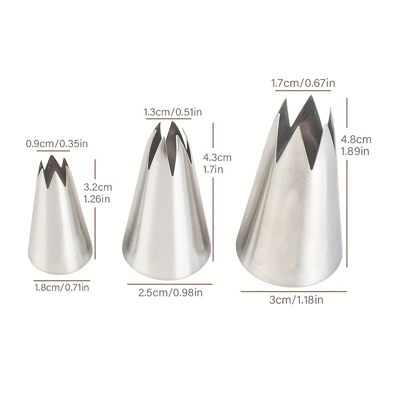 5-teiliges Spritztüllen-Set Aus Edelstahl – Backzubehör Für Kuchen & Cupcakes