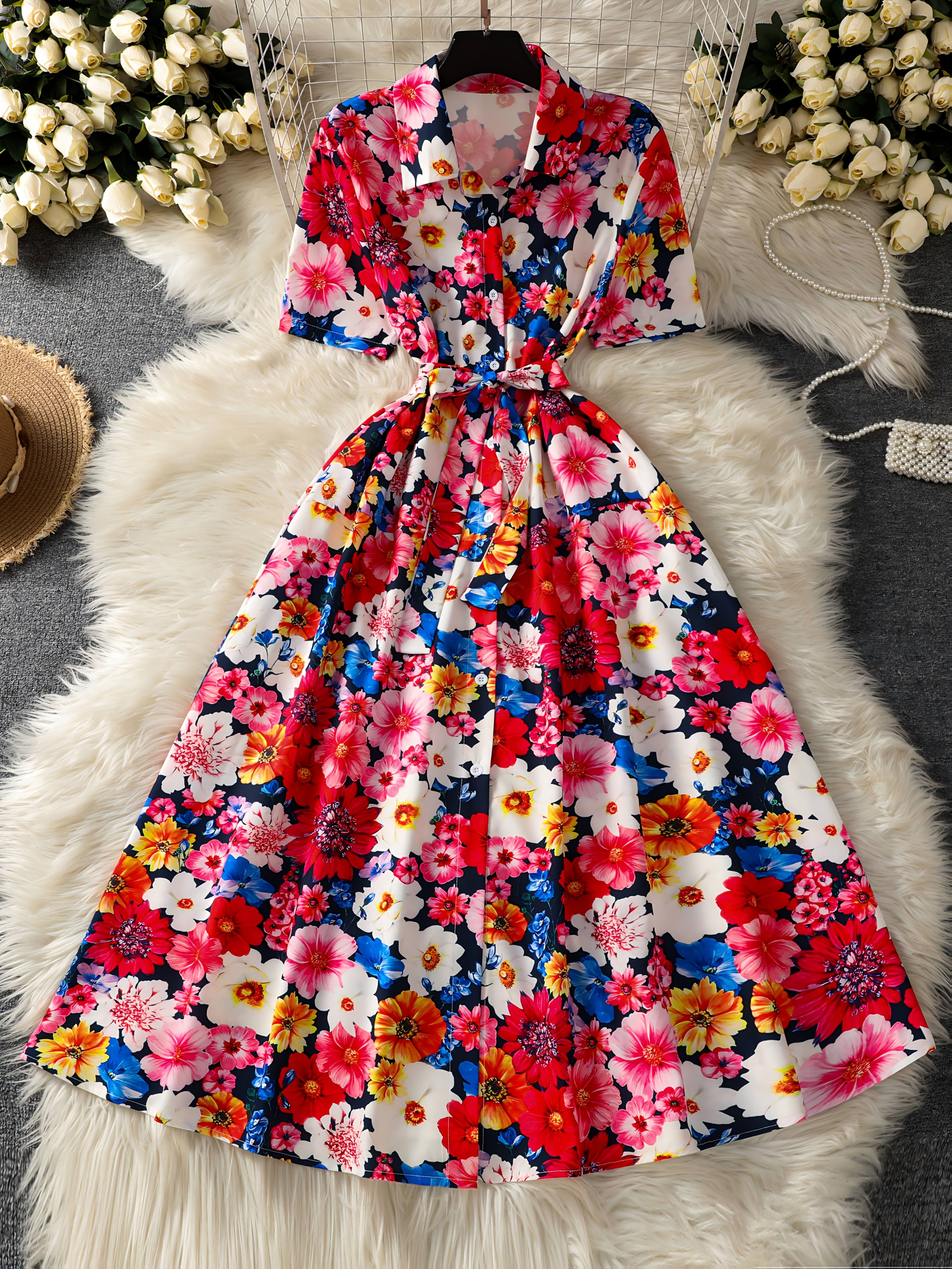 Treat Ürself Floral vintage like dress vintage floral dress sold on Temu United States