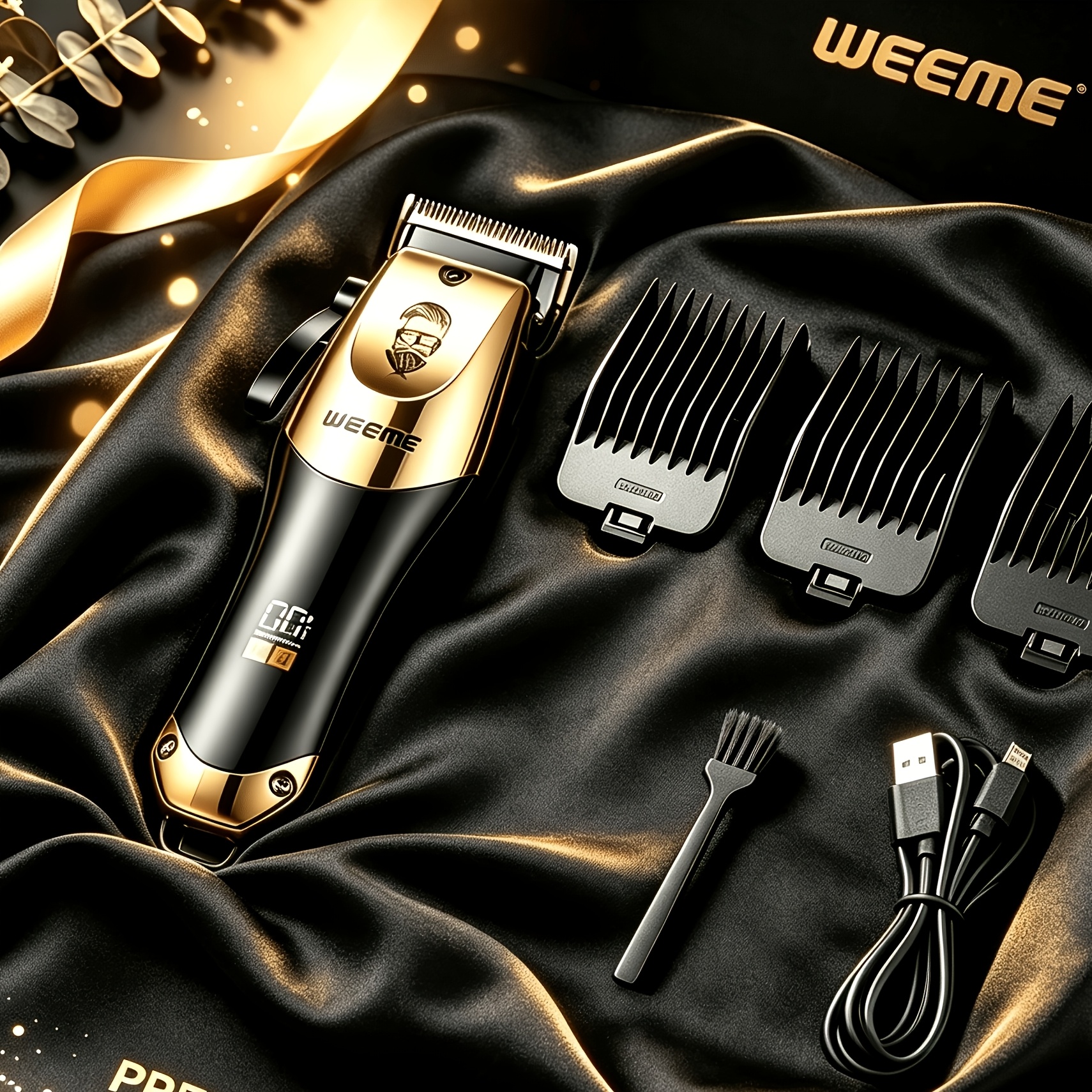 TEMU Weeme 4pcs/1pc Men's Hair Clipper Set - Rechargeable Grooming Kit With Nose Trimmer, Electric Shaver, Detail Trimmer, Ideal Father's Day Gift,