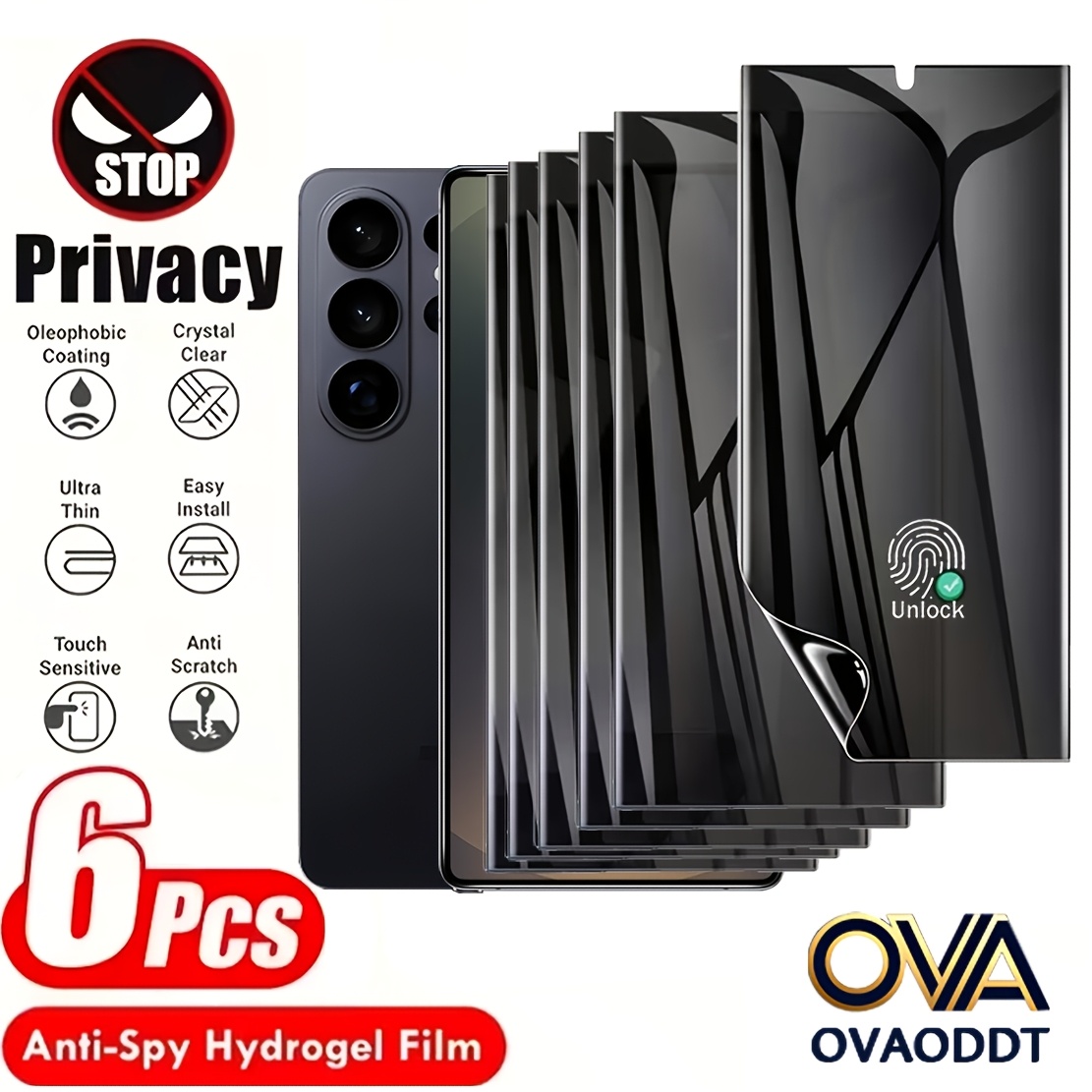 E-shop 6 Stück Privacy Hydrogel Folie für Galaxy S26 Ultra/S25 Ultra/S24 Ultra/S23 Ultra/S22 Ultra/S21 Ultra/S20