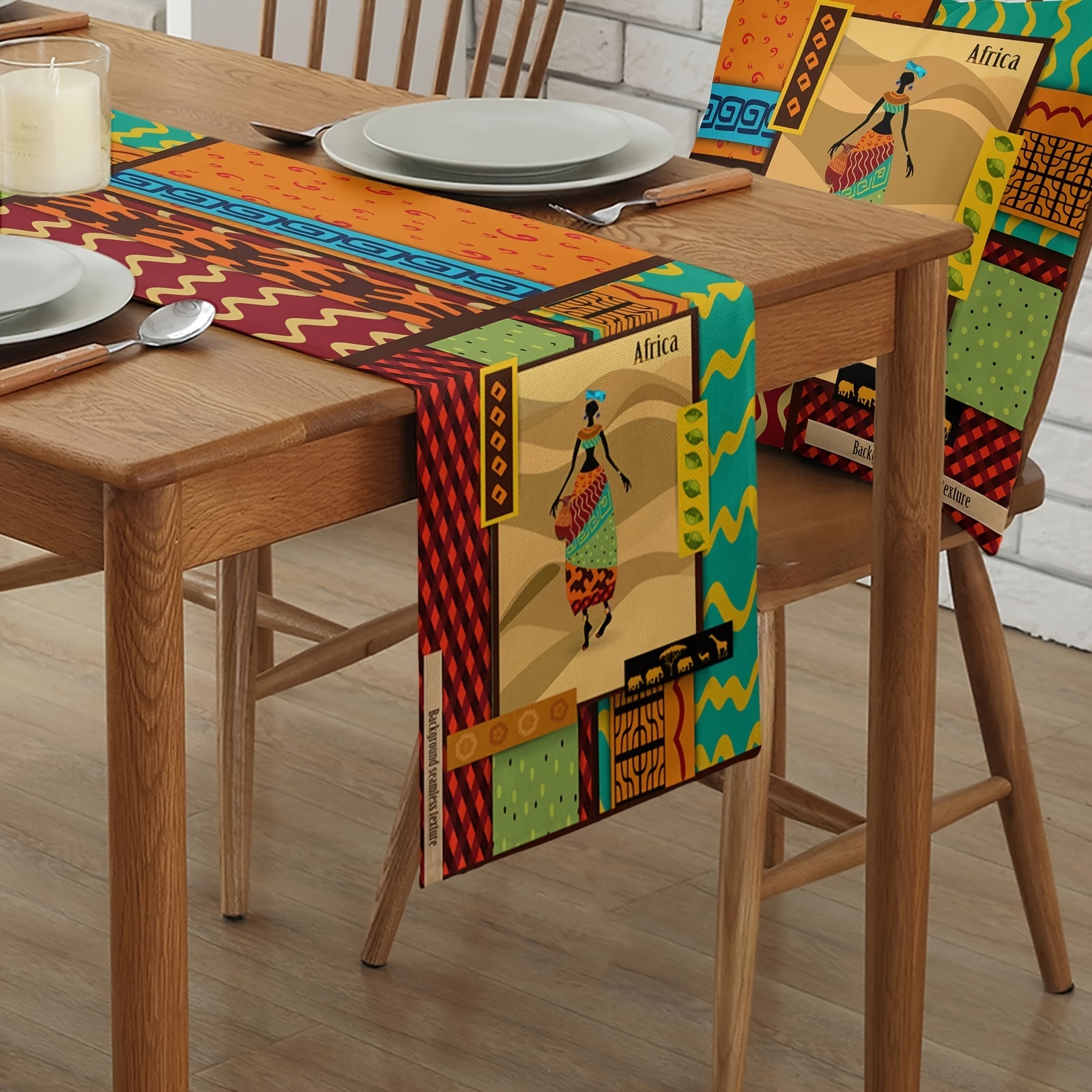 Laolitou Camino de mesa rústico con borlas, decoración de mesa de granja de  lino y algodón para fiestas de vacaciones, bodas y comedor, 72 pulgadas