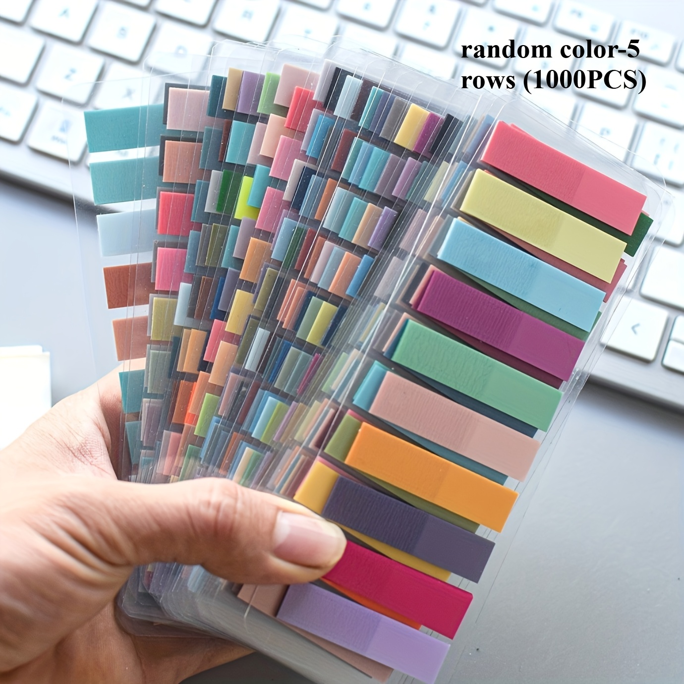 1000pcs (5 ) -themed Sticky Notes For Students; Translucent Morandi Color Sticky Notes, Index Stickers With Question Marks, And Adorable Classification Stickers, Random Style