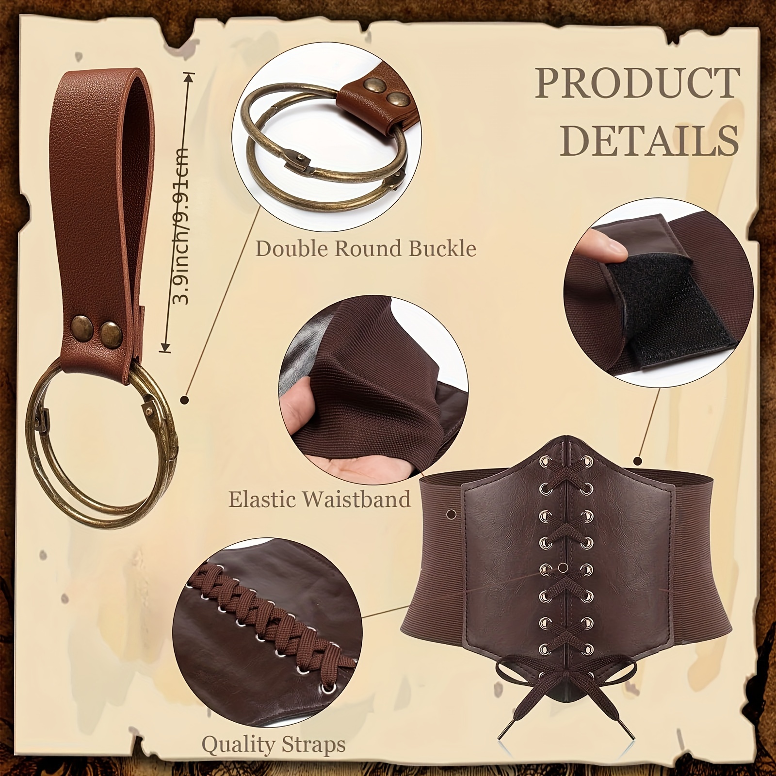 5pcs set corset renaissance belt medieval renaissance belt  display picture 1