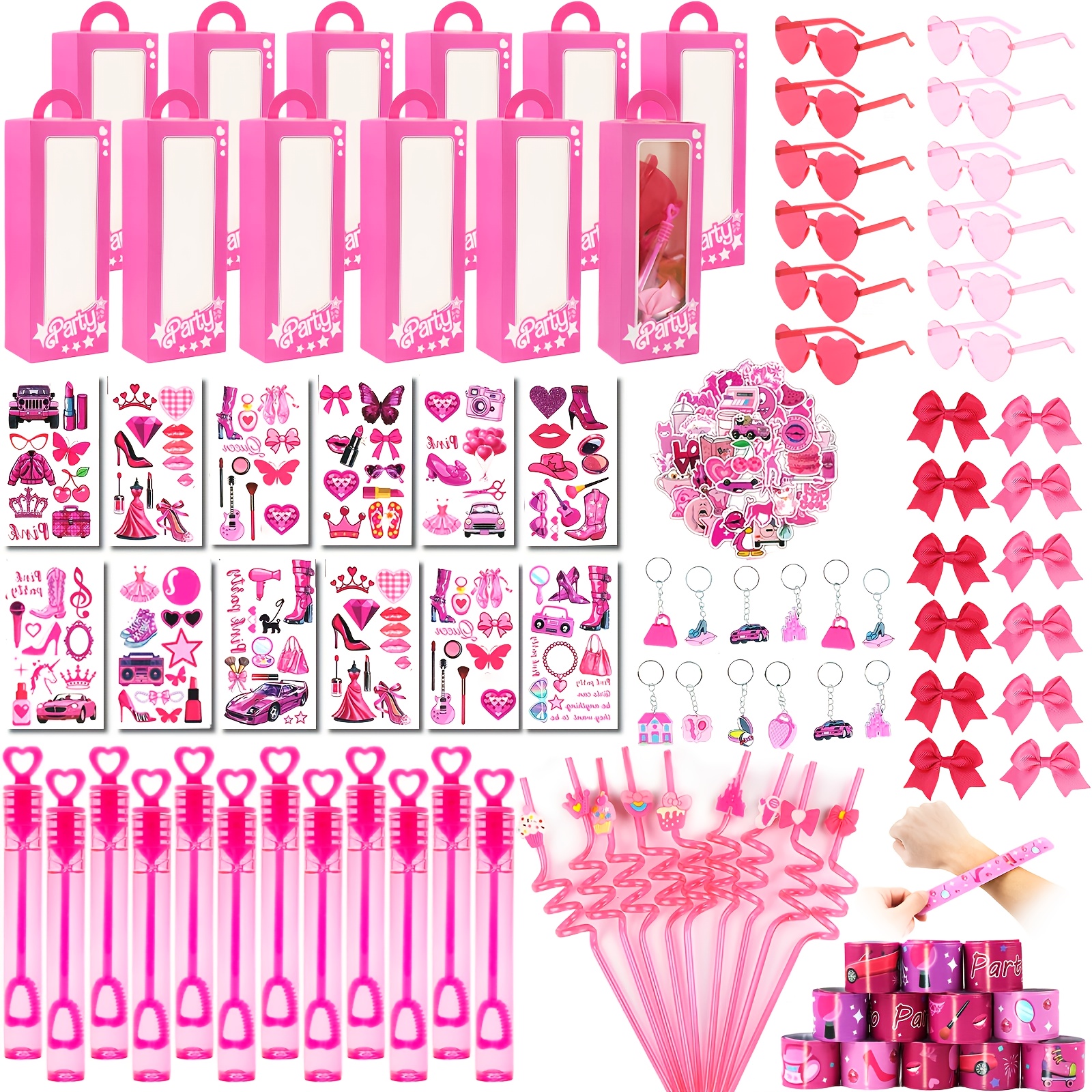 

156pcs Party Favors Set - Girls Birthdays And Themed Celebrations, Including Party Bags, Accessories And Toy Gifts, Birthday Party Decorations