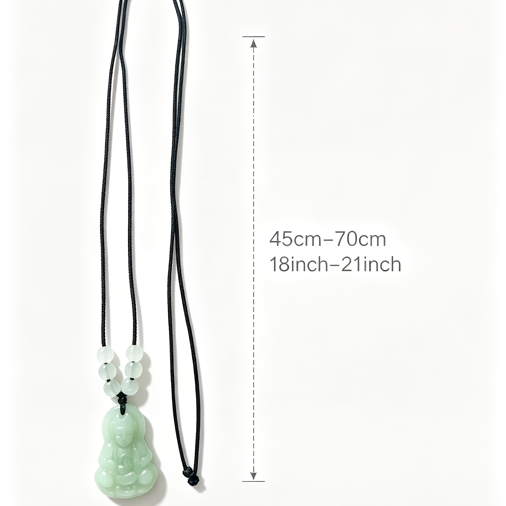 Classic Guanyin Amulet Pendant Necklace, Adjustable Length