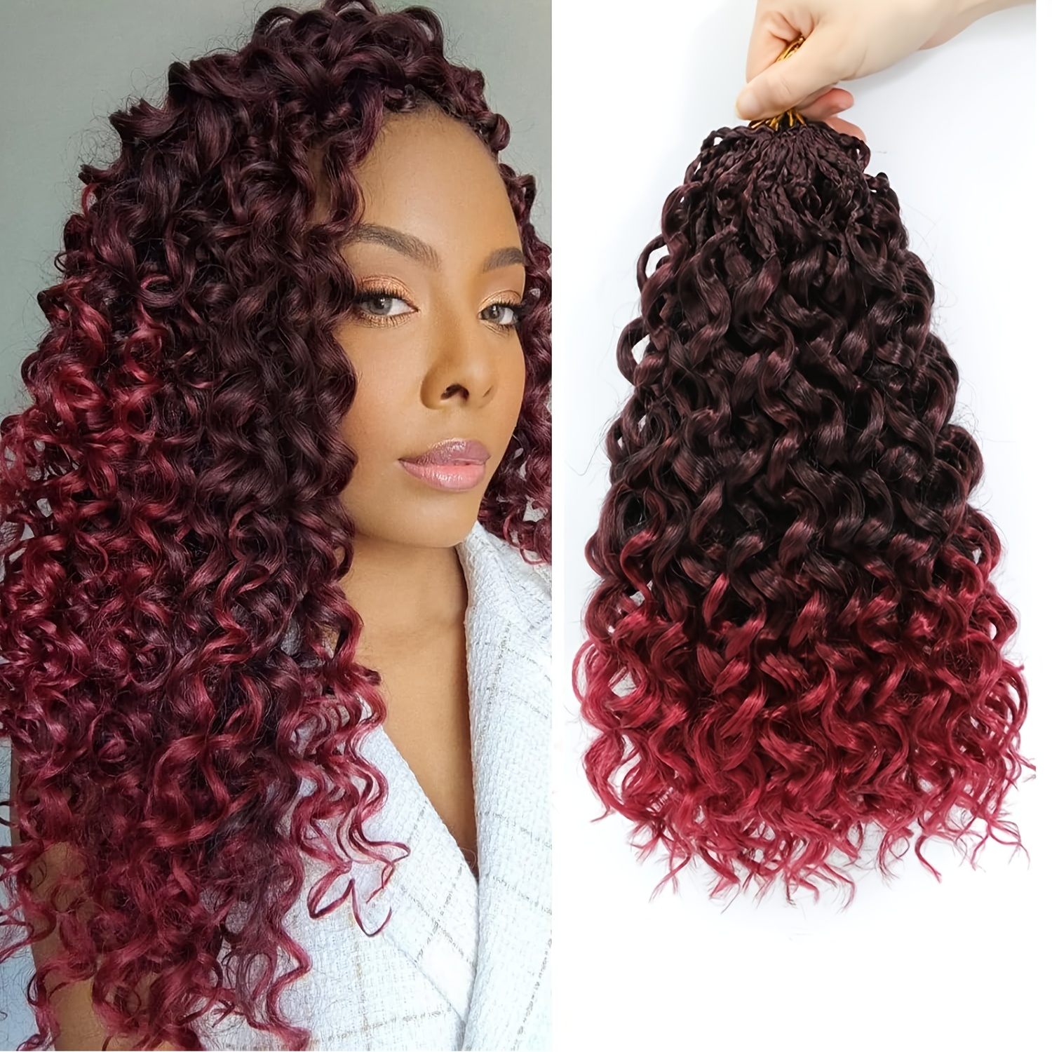 pretwisted gogo curl crochet hair 14 inch 8 packs short - Temu