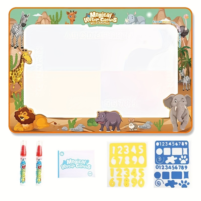 magical water canvas toy reusable magic water canvas drawing mat portable art toy with textured surface mixed colors relaxing   fun drawing board drawing pad graffiti   drawing board watercolor painting mat drawing board with letters and numbers  s toy easter gift birthday christmas gift Product details 5