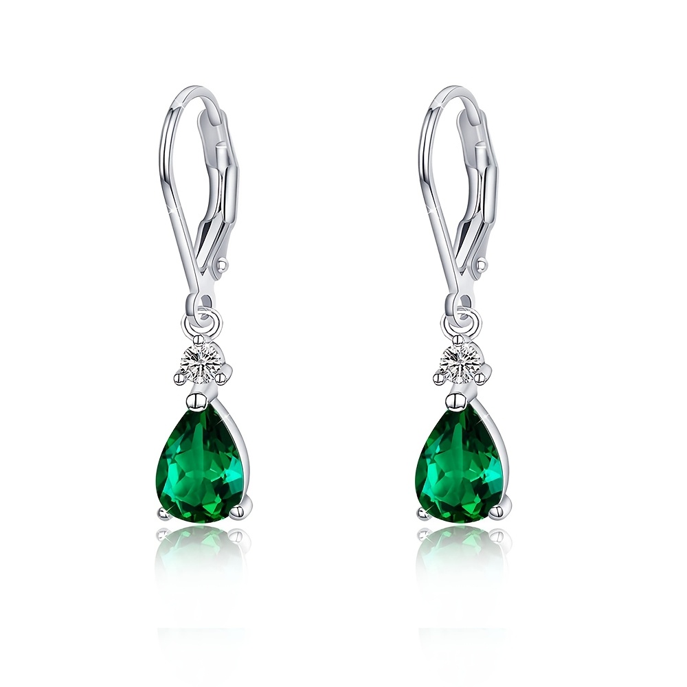 2pc Women's Stylish S925 Zirconia Stud Earrings with Ear Hooks