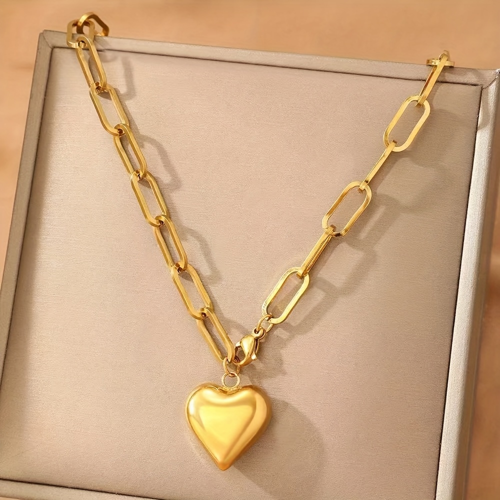 womens elegant heart pendant necklace delicate Temu United Kingdom