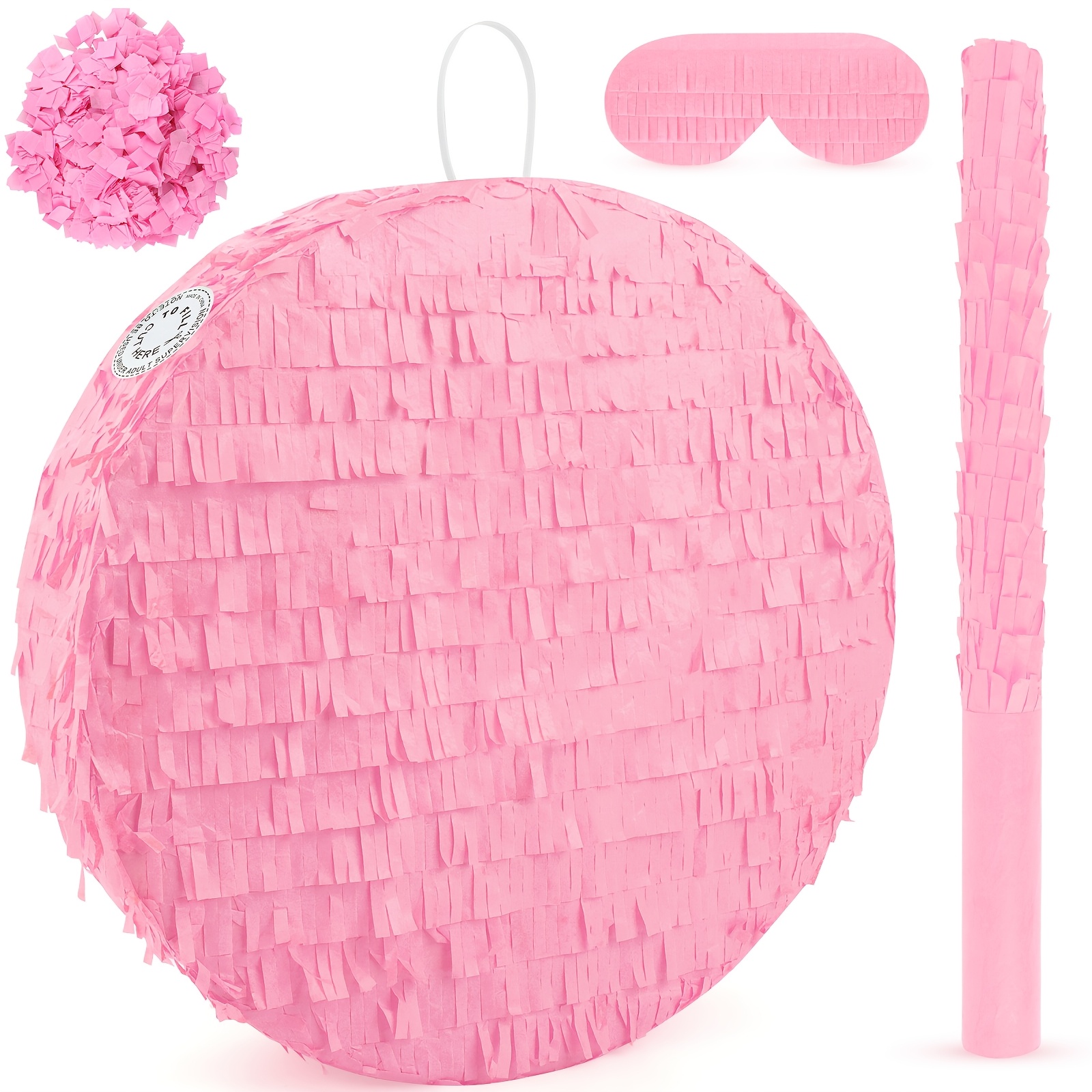 Round Shaped Pinata, Solid Color Circle Pinata for Birthday, Shower, Theme Party,   Supplies for Celebrations And Decorations (Blue/Pink/Green)