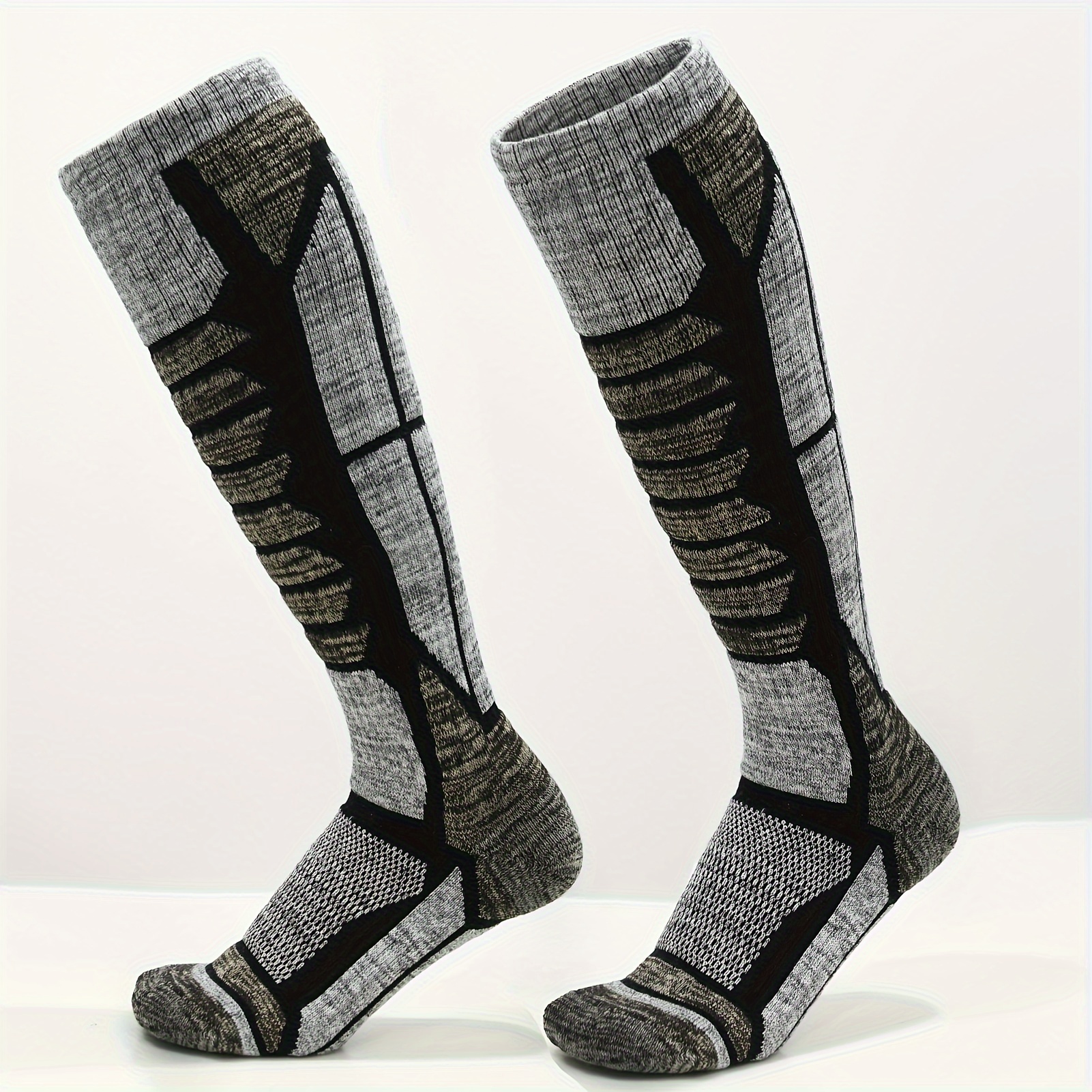 Image of Weierya 1-pair Ski Socks For & - Thermal Winter Sports Socks With Weather, Thick Warm Skisuitable For Skiing, Snowboarding, Hiking, - Machine Washable Outdoor Sock (1-pair)