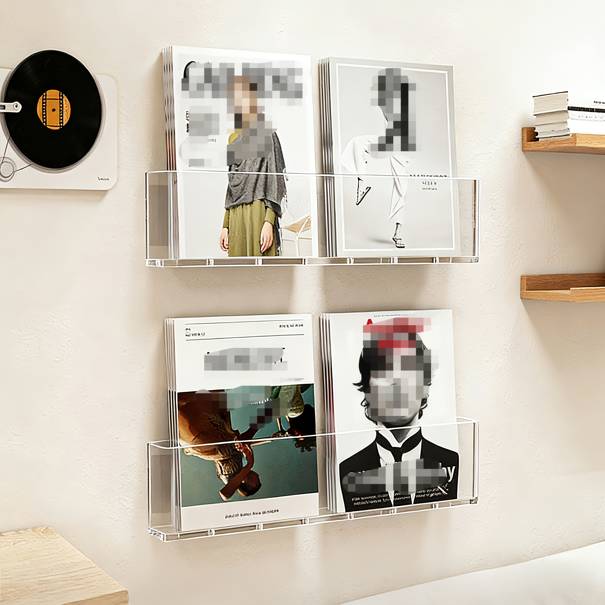 Image of 2/3pcs No-drill Wall Shelf, Living Room Wall Decor Divider, Wall-mounted Stationery Rack, Bookshelf For Hanging On The Wall, Utility Racks