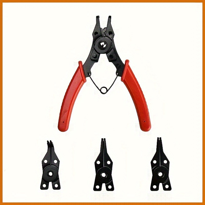 

1pcs Circlip Pliers Set - Removable Interchangeable Holding Circlip Pliers Hand Tool With 45°, 90° And 180° Clamping For Automotive And Engine Repair