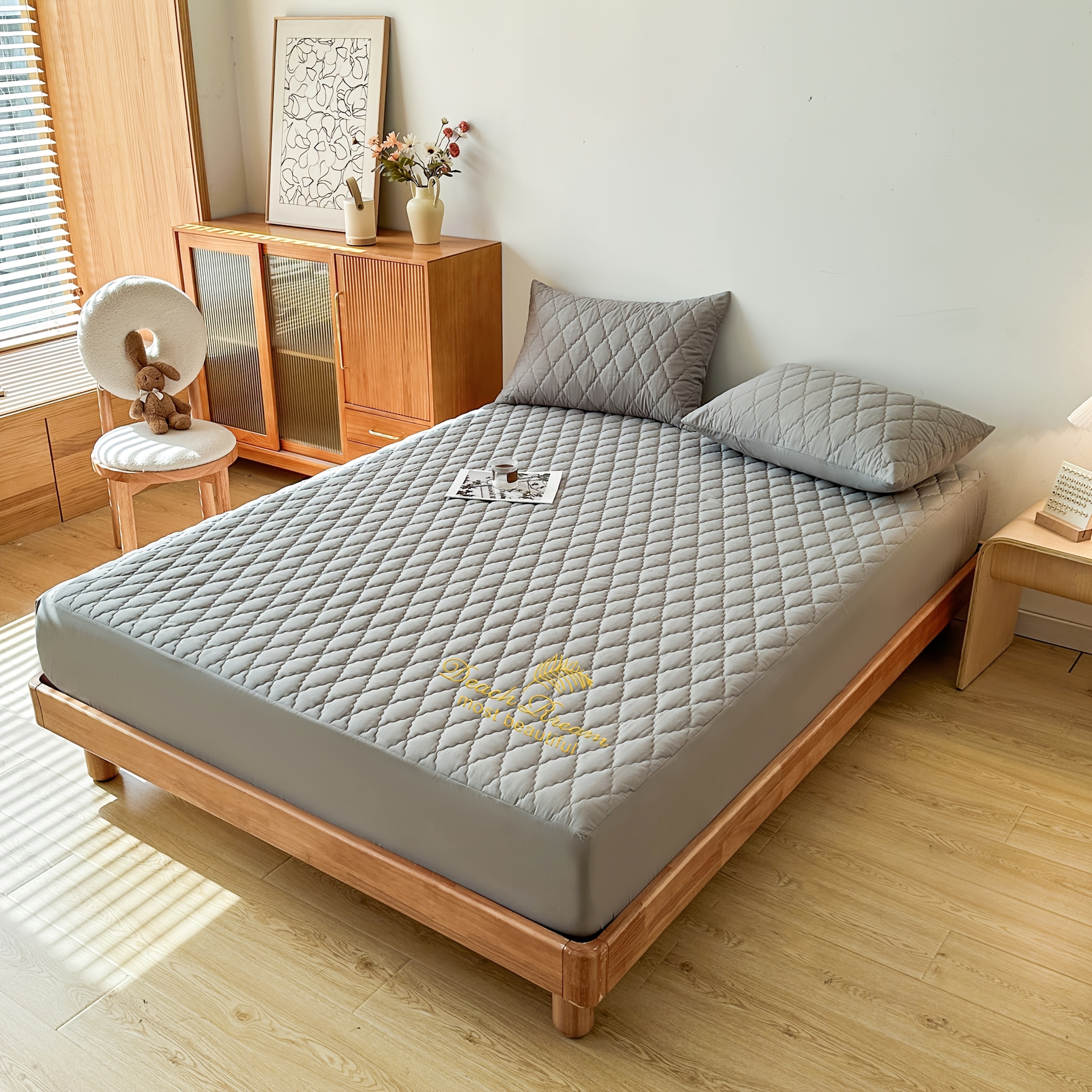 TEMU 1 pièce; Protège-matelas avec technologie laminé par gaufrage à chaud. Plusieurs couleurs disponibles. Convient pour toutes . Idéal pour ,