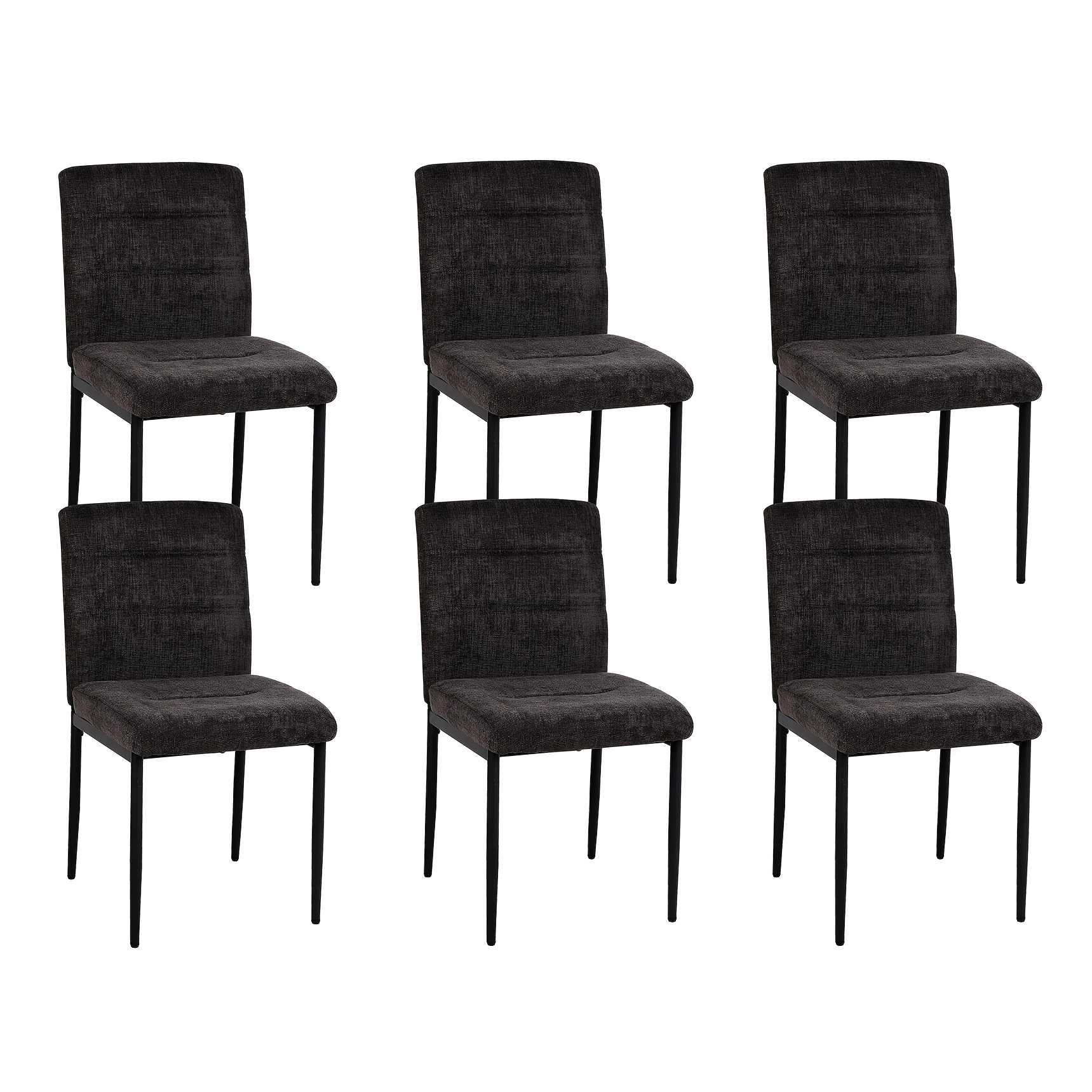 Image of 6pcs Modern Dining Chair Set, Kitchen Furniture, Chenille Fabric With Golden Metal Frame, Suitable For Dining Room, Living Room, And Kitchen