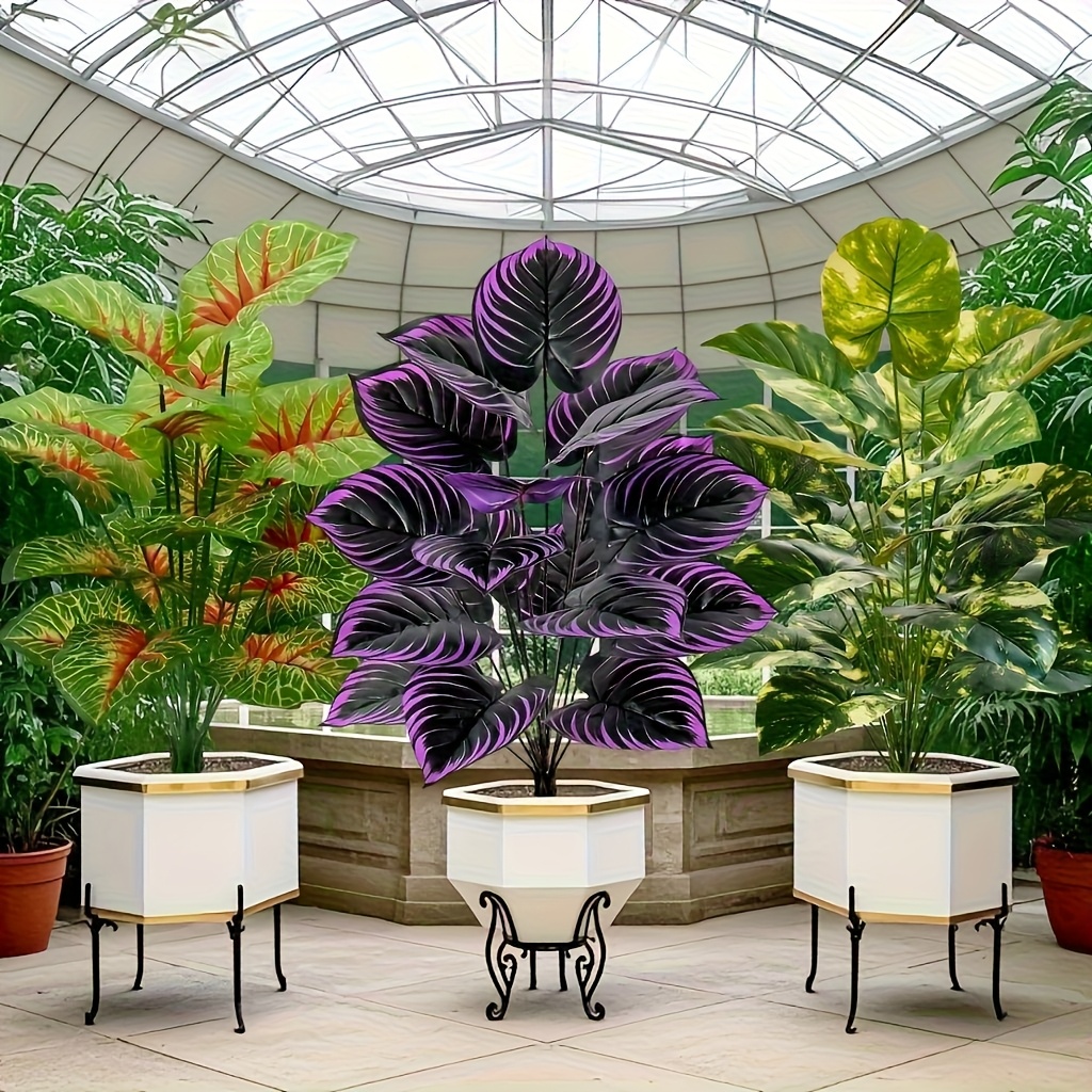 3 large bundle outdoor artificial mixed   palm and   tree set suitable for   rooms weddings hotels gardens   photography decoration excluding potted plants