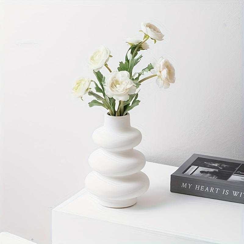 1pc european style plastic vase modern minimalist spiral design high quality durable plastic versatile for floral arrangements home decor battery free artistic centerpiece details 5