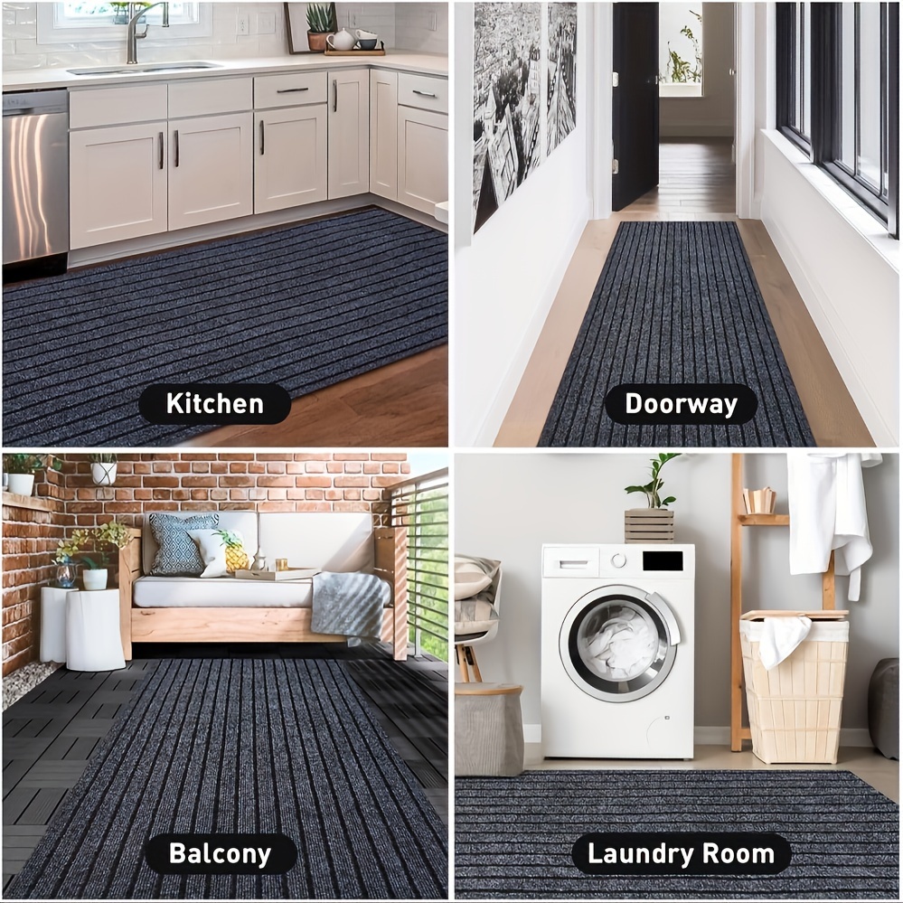 heavy duty non slip rubber runner mat indoor/outdoor anti details 6