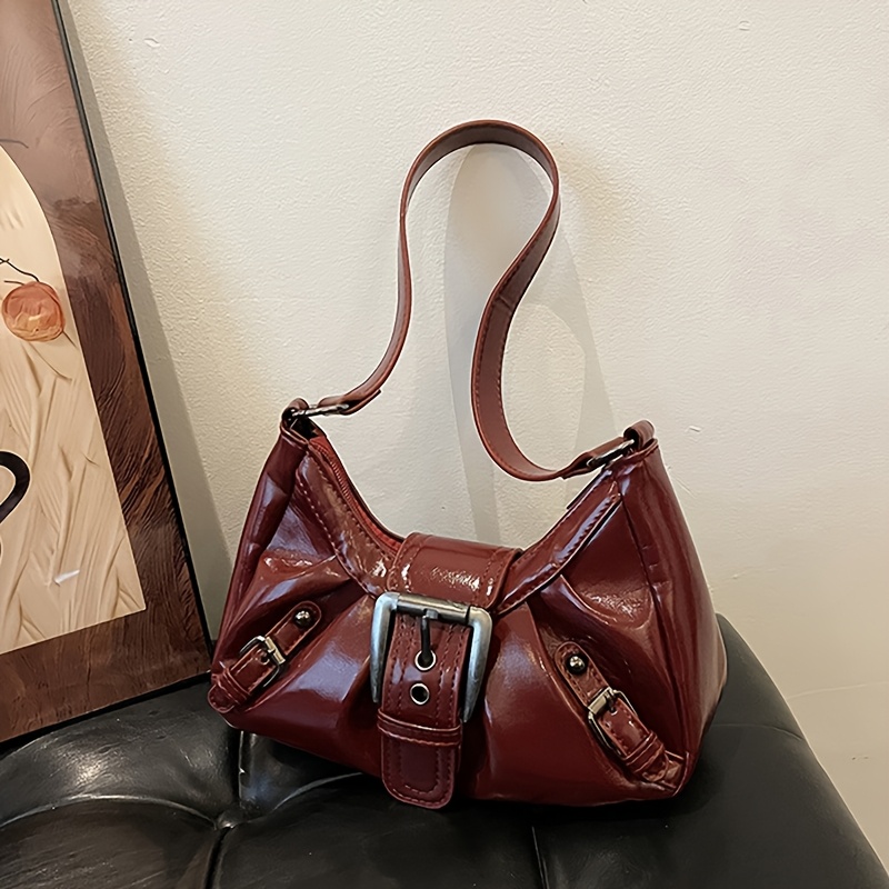 TEMU Vintage Pu Shoulder Bag For Women Y2k Spicy Trend Style Underarm Bag High Quality Women Handbags
